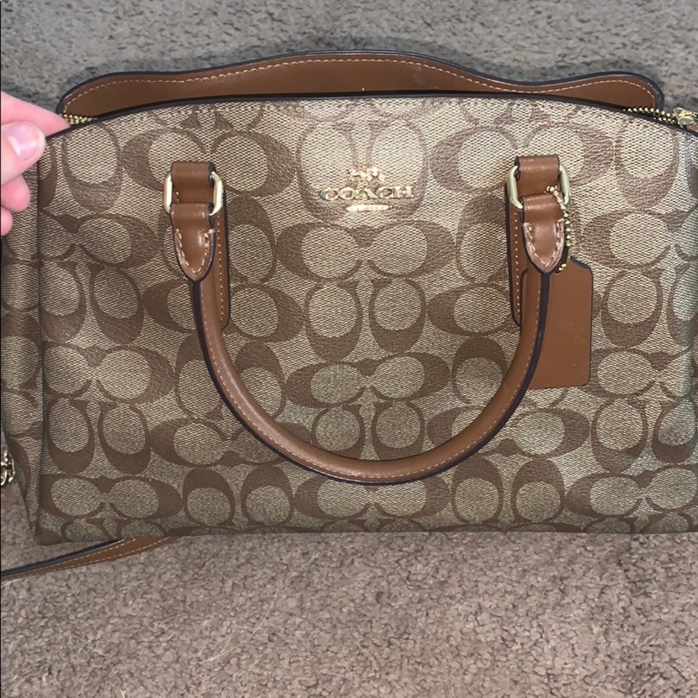 Tan and Brown Coach Purse